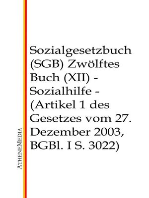 cover image of Sozialgesetzbuch (SGB)--Zwölftes Buch (XII)